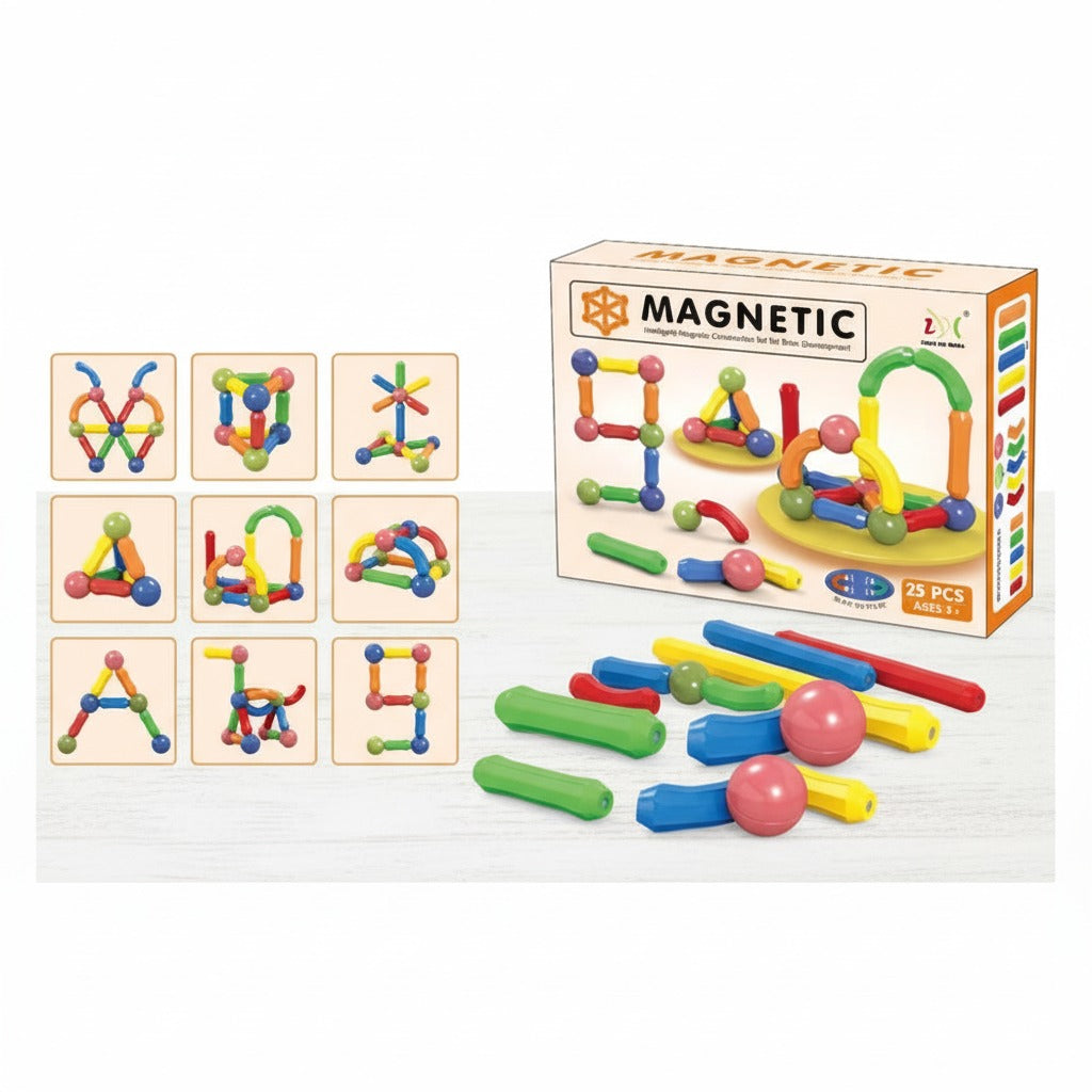 25Pcs Magnetic Building Blocks Stick Toy