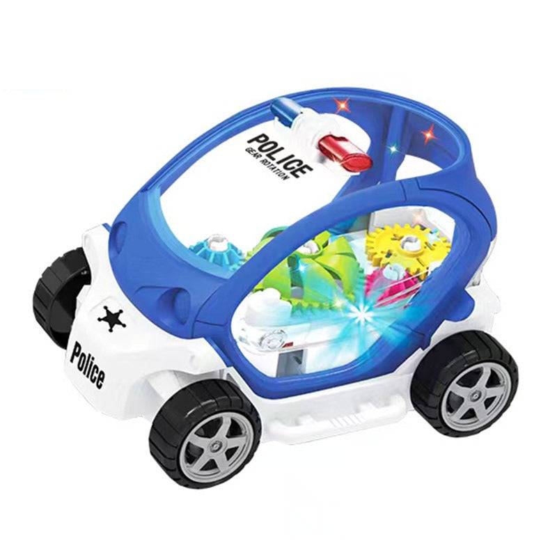 Transparent Gear Musical Police Car Toy