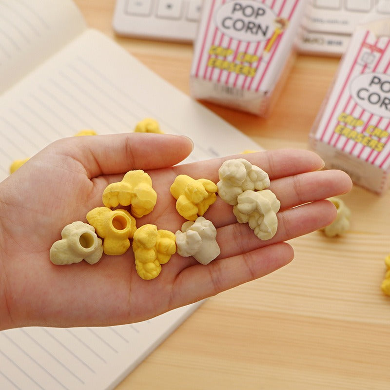 12PCs Popcorn Shape Pencil Eraser