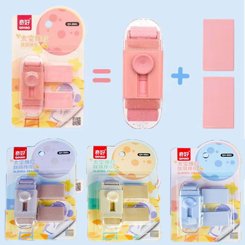 Creative 2-IN-1 Roller Push-Pull Eraser