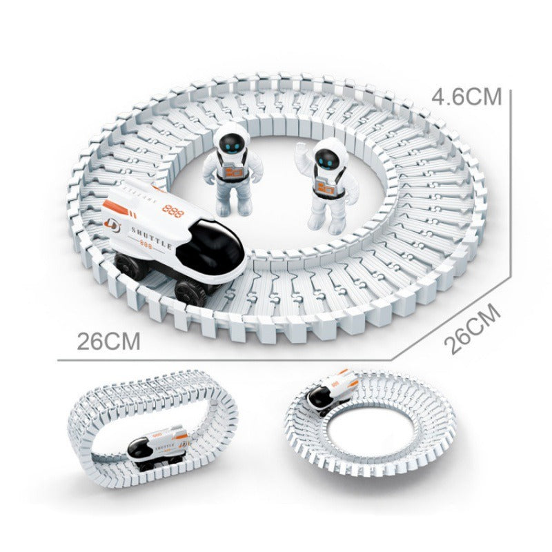 Space Rail Track Car Train With Astronaut