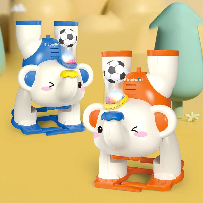 Cute Walking Baby Elephant Blow Ball Toy with Music & Light