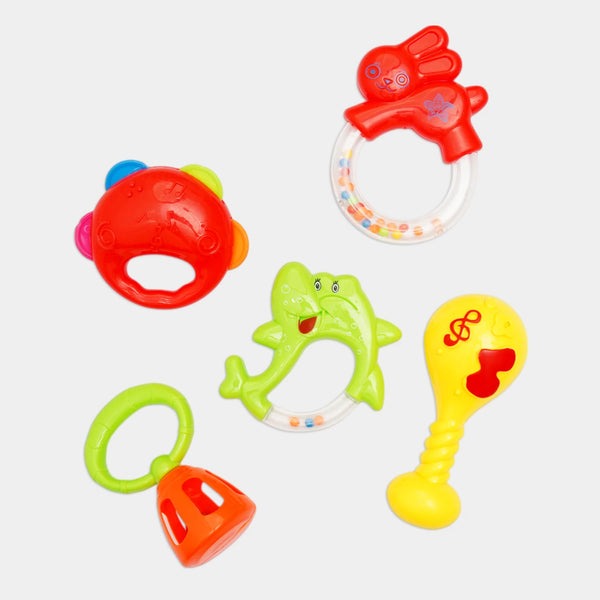 Pack of 5 - Plastic Baby Rattle Set (Imported)