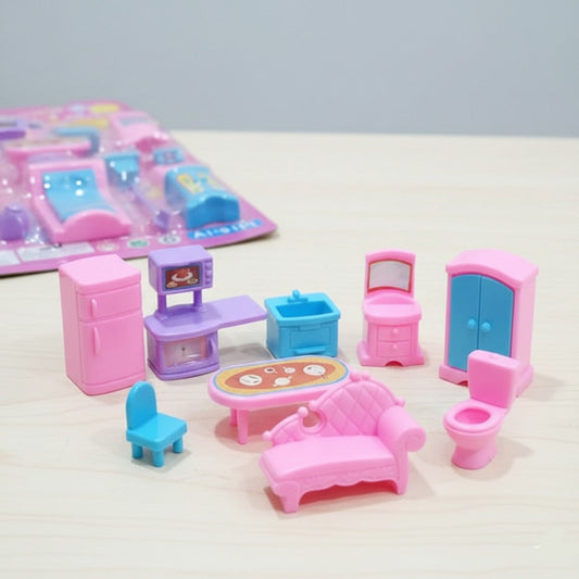 19Pcs Mini Room Furniture Toy Set