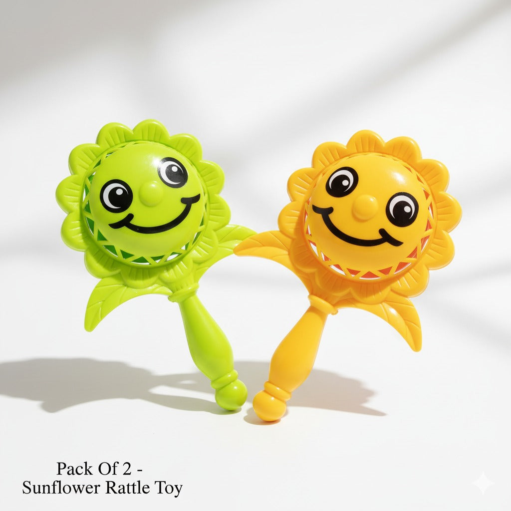Pack Of 2 - Sunflower Rattle Toy