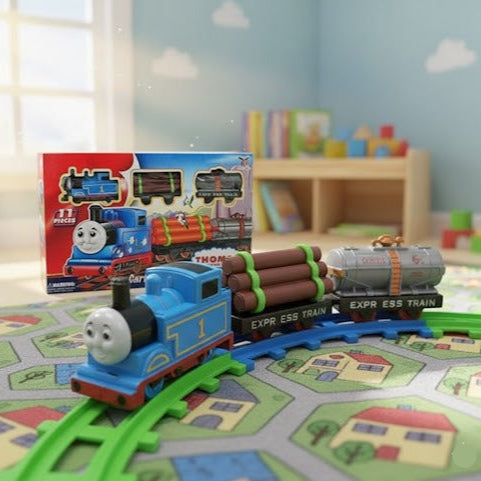 Cartoon Track Train 11Pc Set For Kids