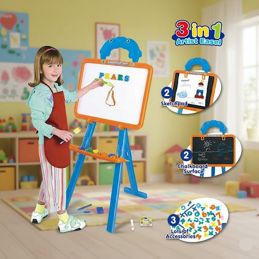 3 In 1 Kids Learning Easel Board