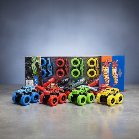 8PCs Metal Jeep Toy Set With Start Key