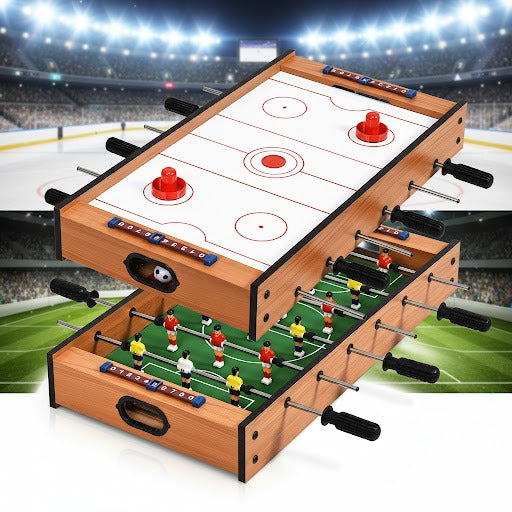 2 in 1 Wooden Football Ice Hockey Game Toy