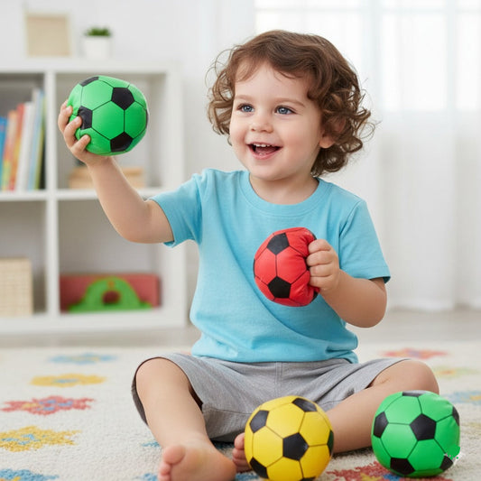 Pack of 4 Colourful Soccer Football Stress Ball