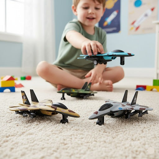 Pack of 4 -  Metal Fighter Jet Toy