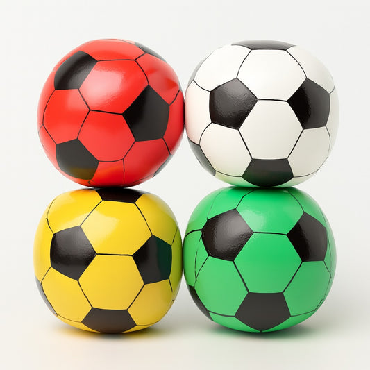 Pack of 4 Colourful Soccer Football Stress Ball