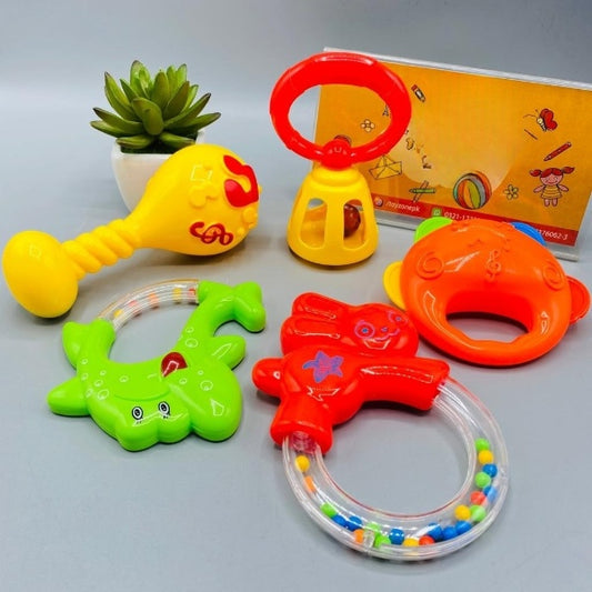 Pack of 5 - Plastic Baby Rattle Set (Imported)