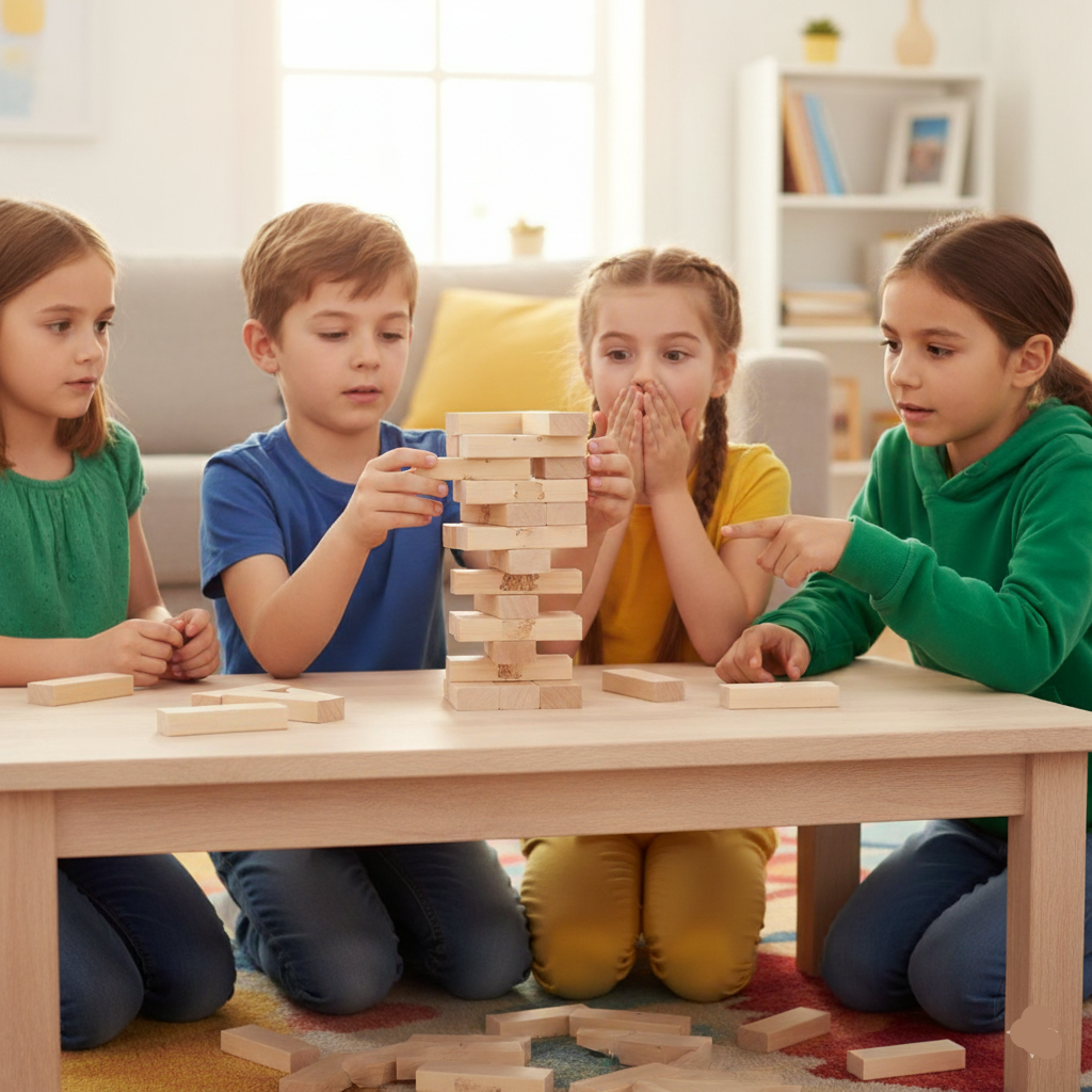 Wooden Block Stacking Game