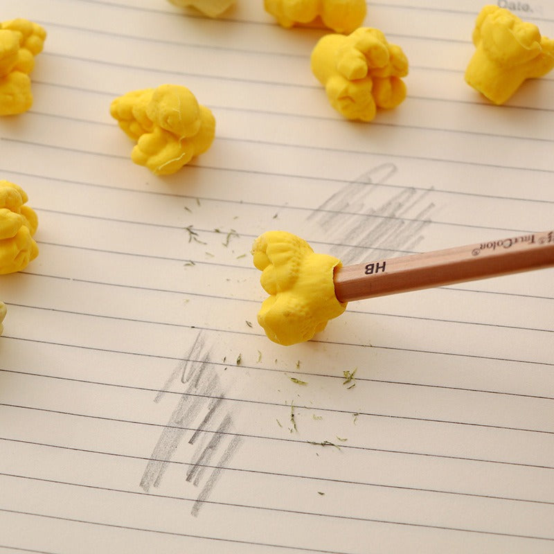 12PCs Popcorn Shape Pencil Eraser