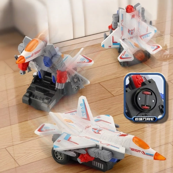 Deformation Robot Airplane Toy with Light & Sound