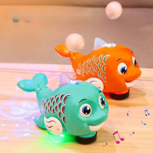 Kids Musical Balloon Blowing Fish Toy