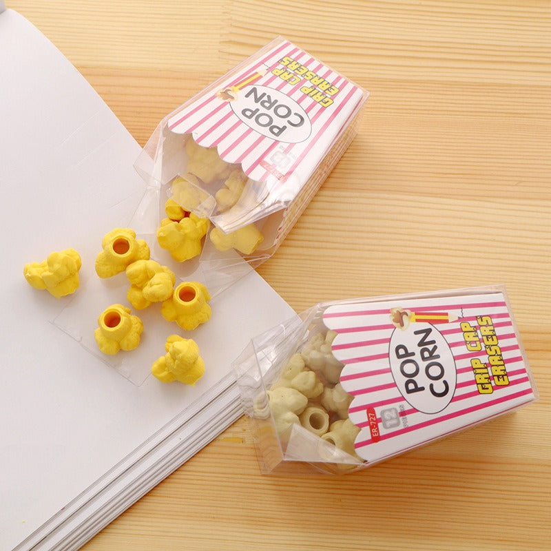 12PCs Popcorn Shape Pencil Eraser