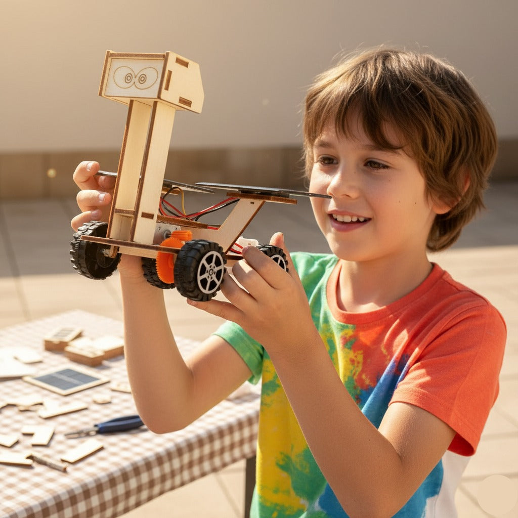 Educational Puzzle Wooden Solar Car Experiment