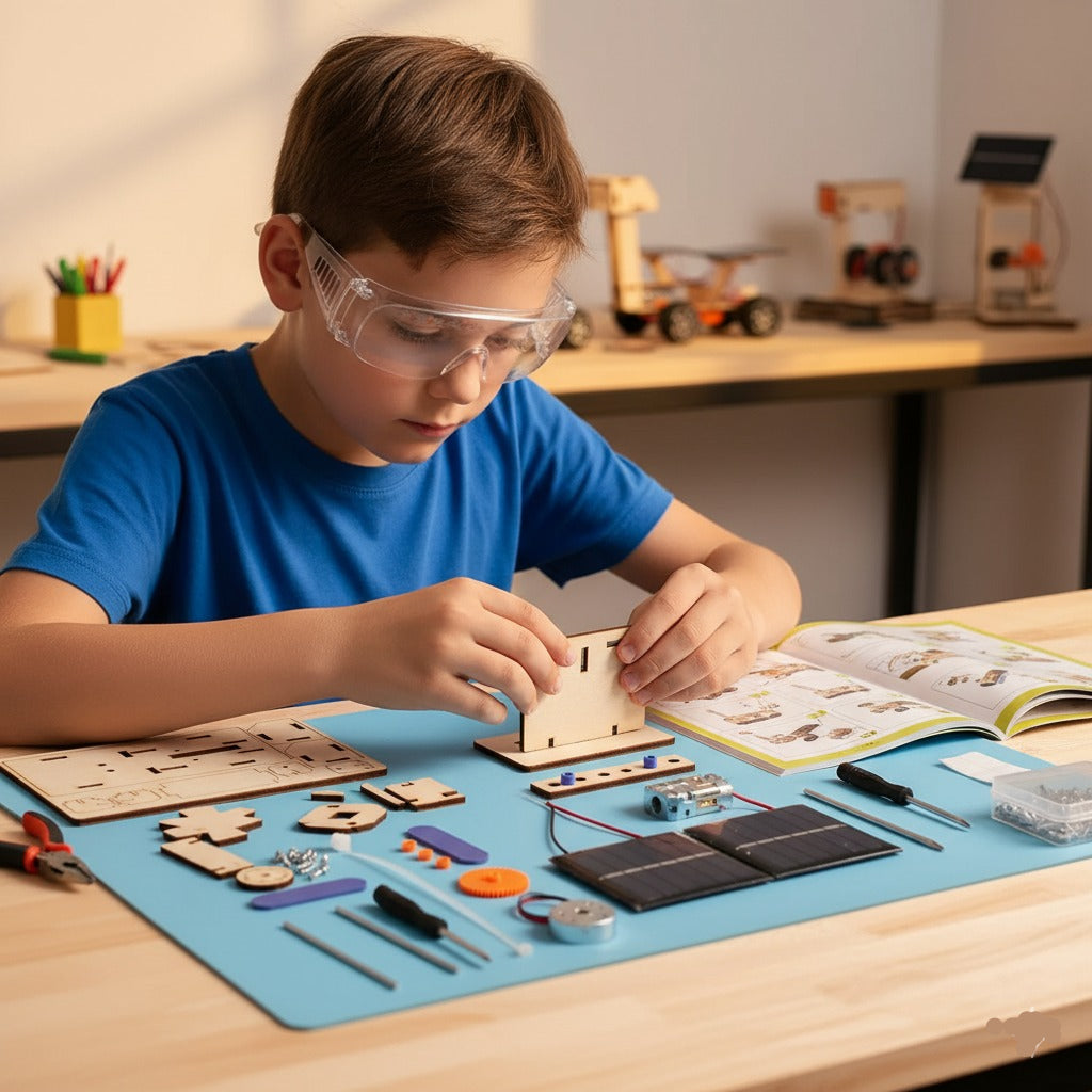 Educational Puzzle Wooden Solar Car Experiment