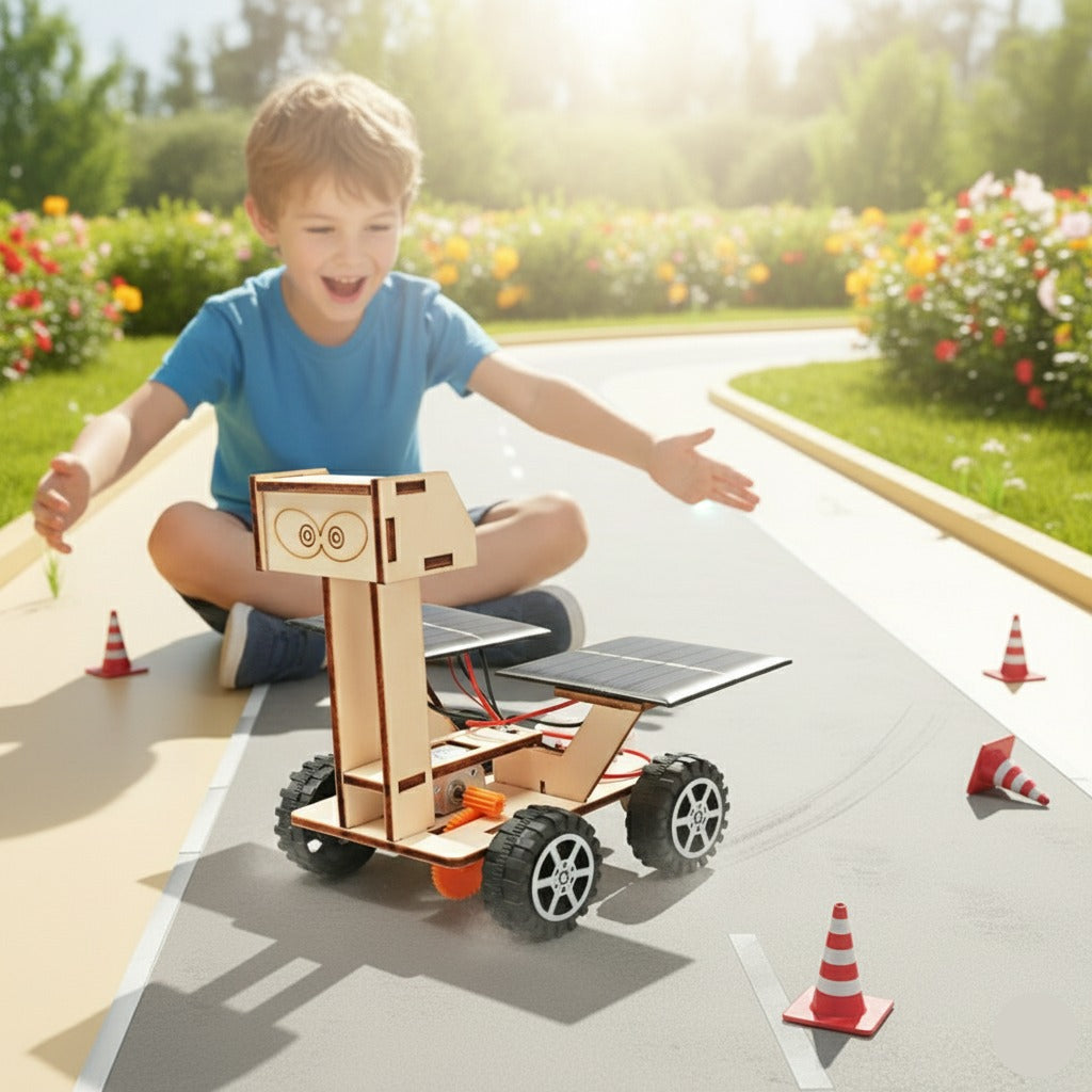 Educational Puzzle Wooden Solar Car Experiment