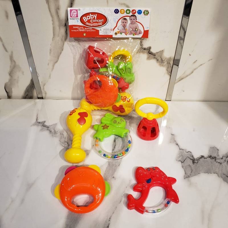 Pack of 5 - Plastic Baby Rattle Set (Imported)